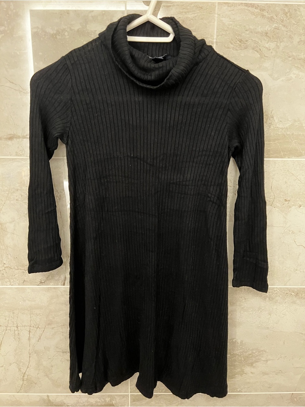 American Eagle Outfitters Black Ribbed Turtleneck Dress
